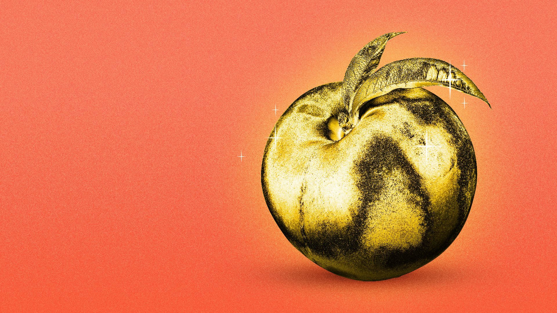 Illustration of a golden peach. 