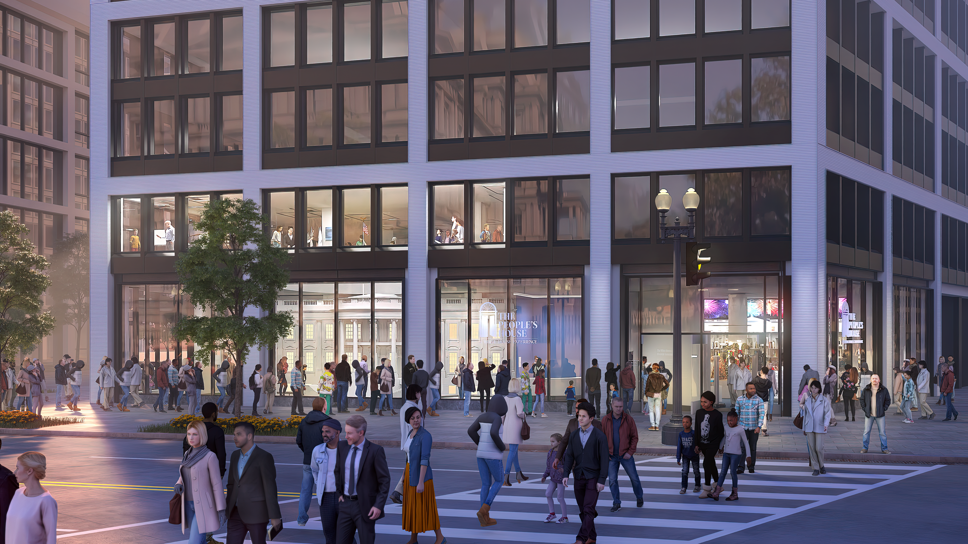 An exterior rendering of the White House Historical Association's future educational center.