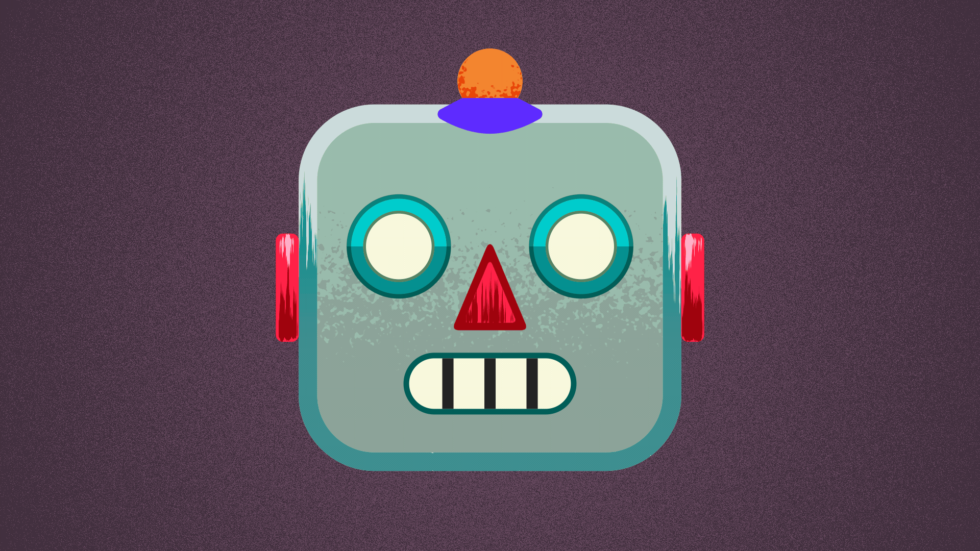 Animated illustration of a robot emoji that frowns and starts crying.