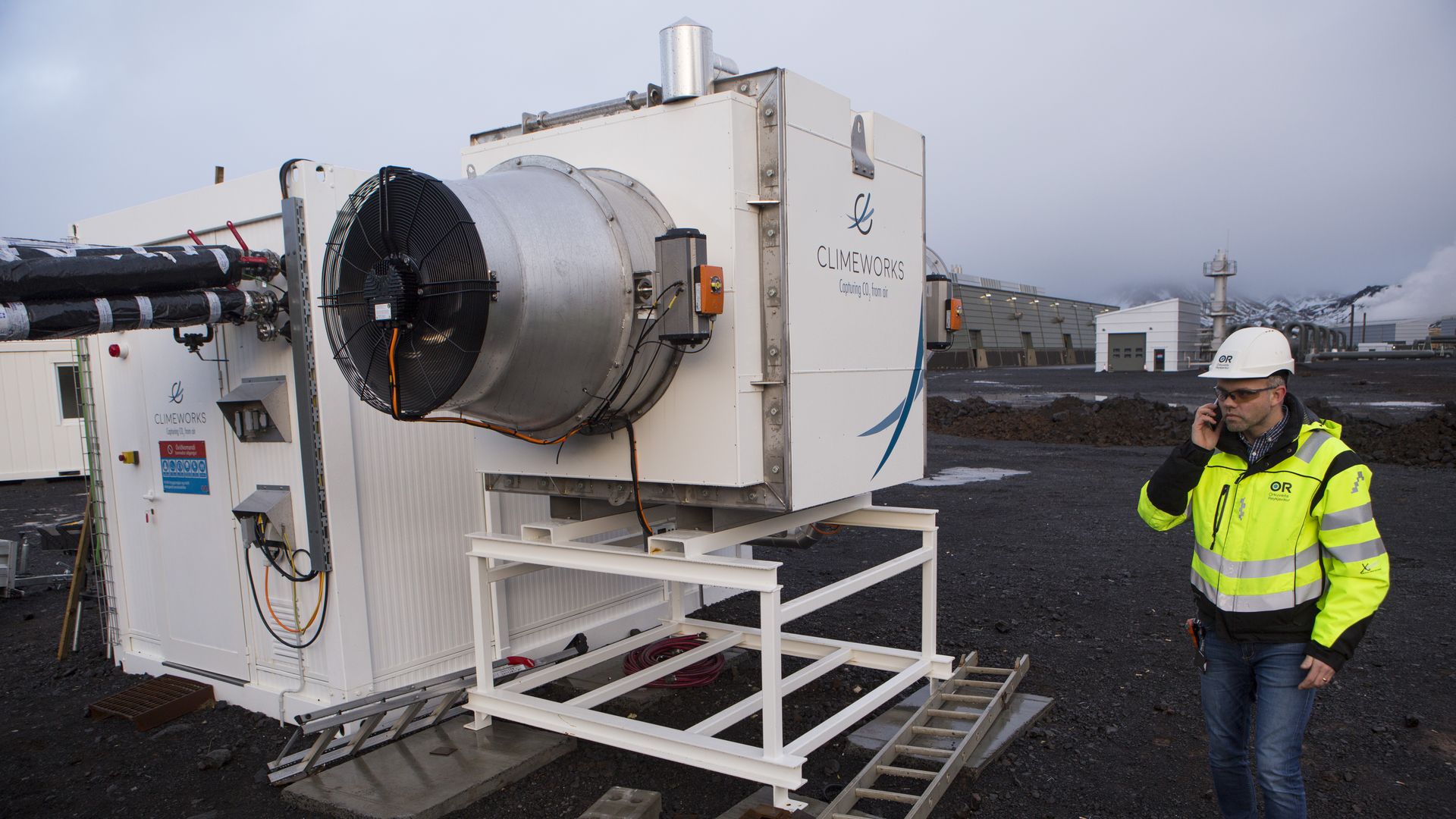 A direct air capture project site outside Reykjavik, Iceland.