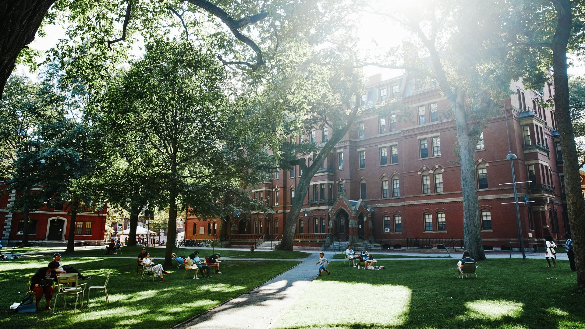 the Harvard University campus in Cambridge, Massachusetts, US, on Saturday, Aug. 26