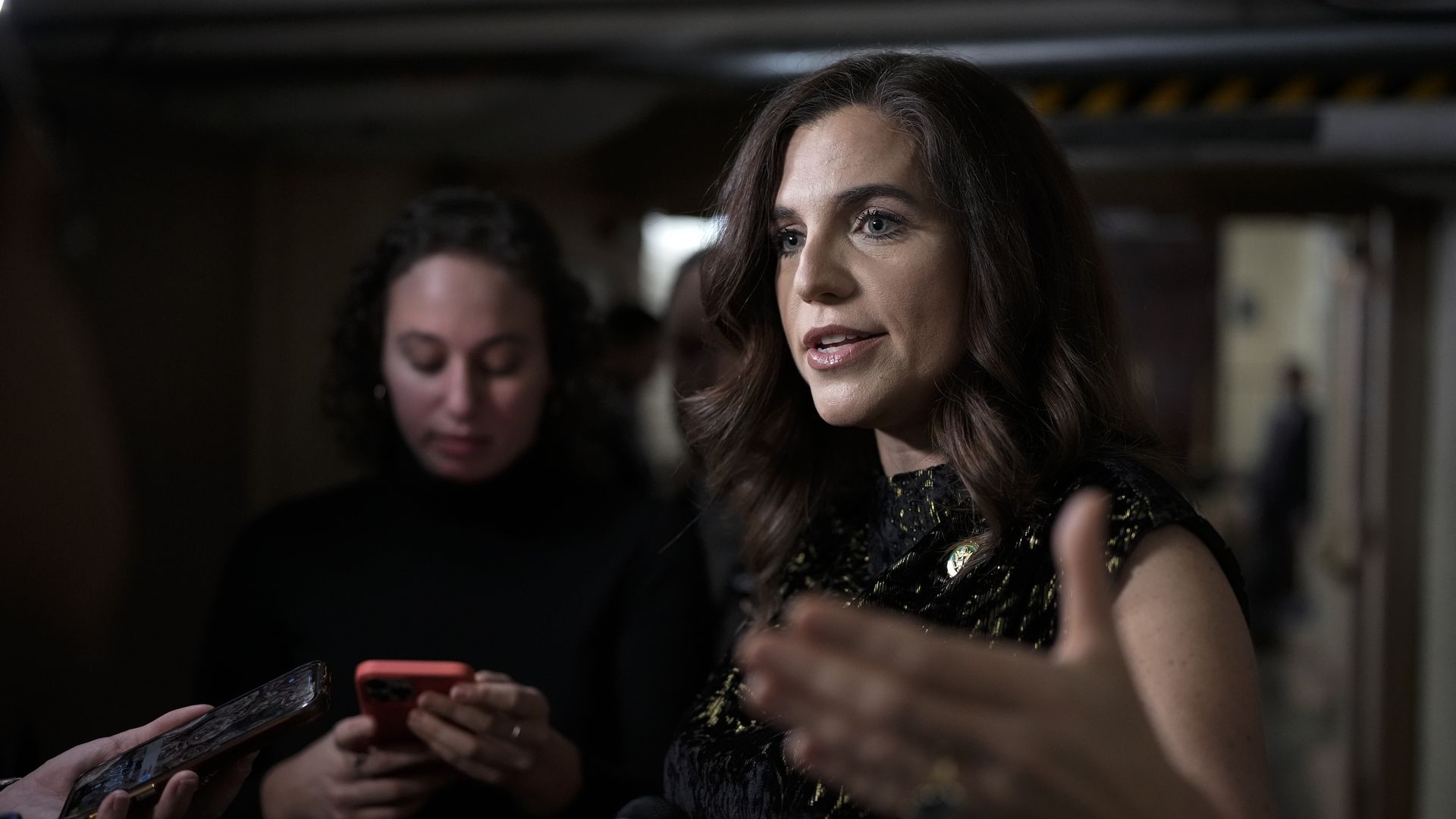 Congresswoman Nancy Mace talks to reporters