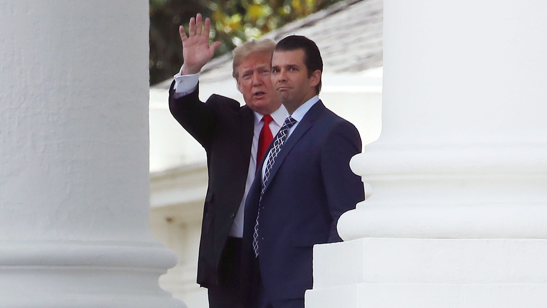 President Trump and his son at the White House.