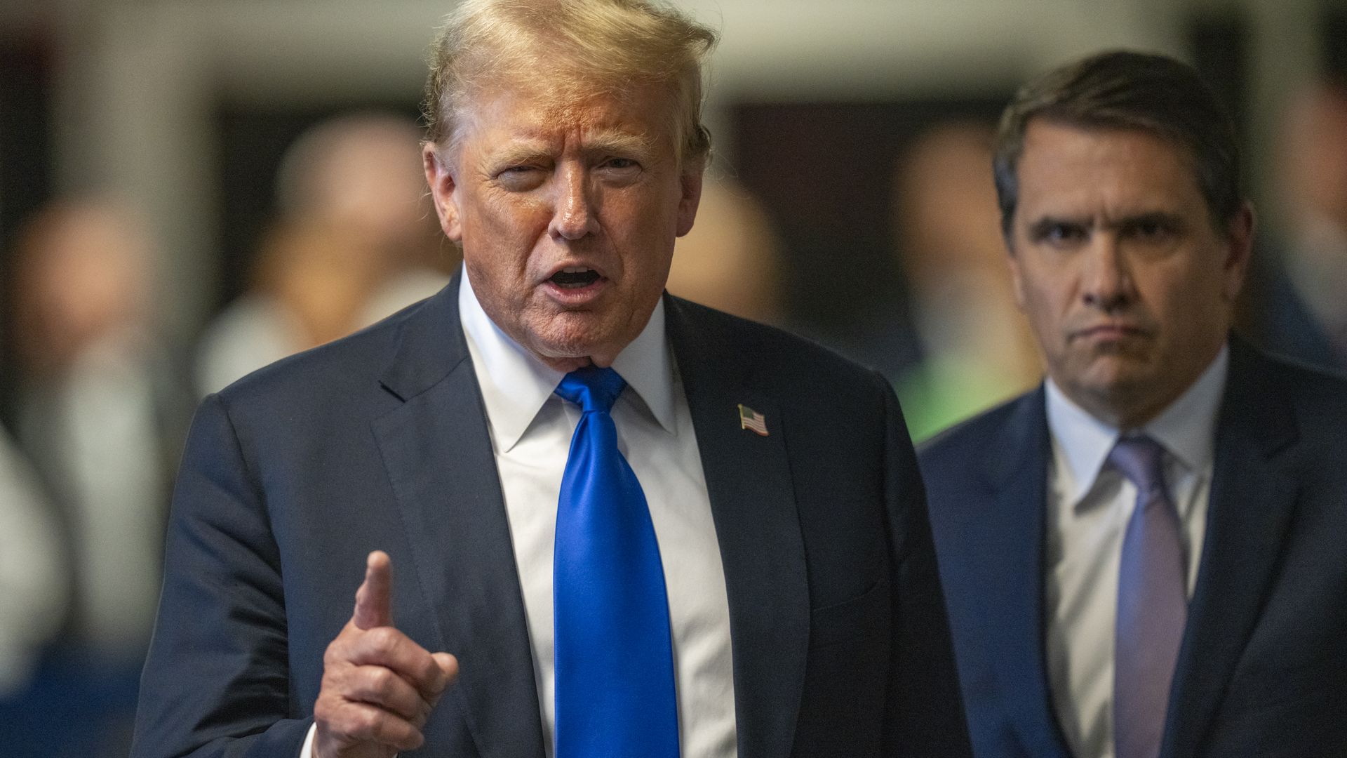 Former President Trump in a Manhattan courthouse on May 30.