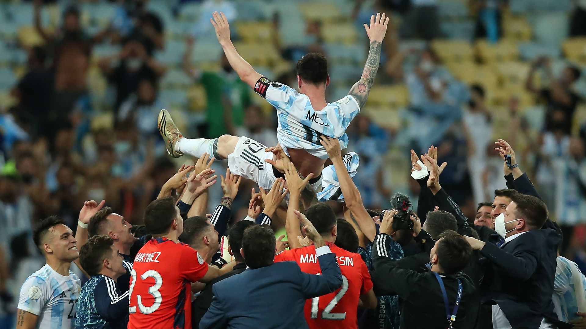 Messi celebrating