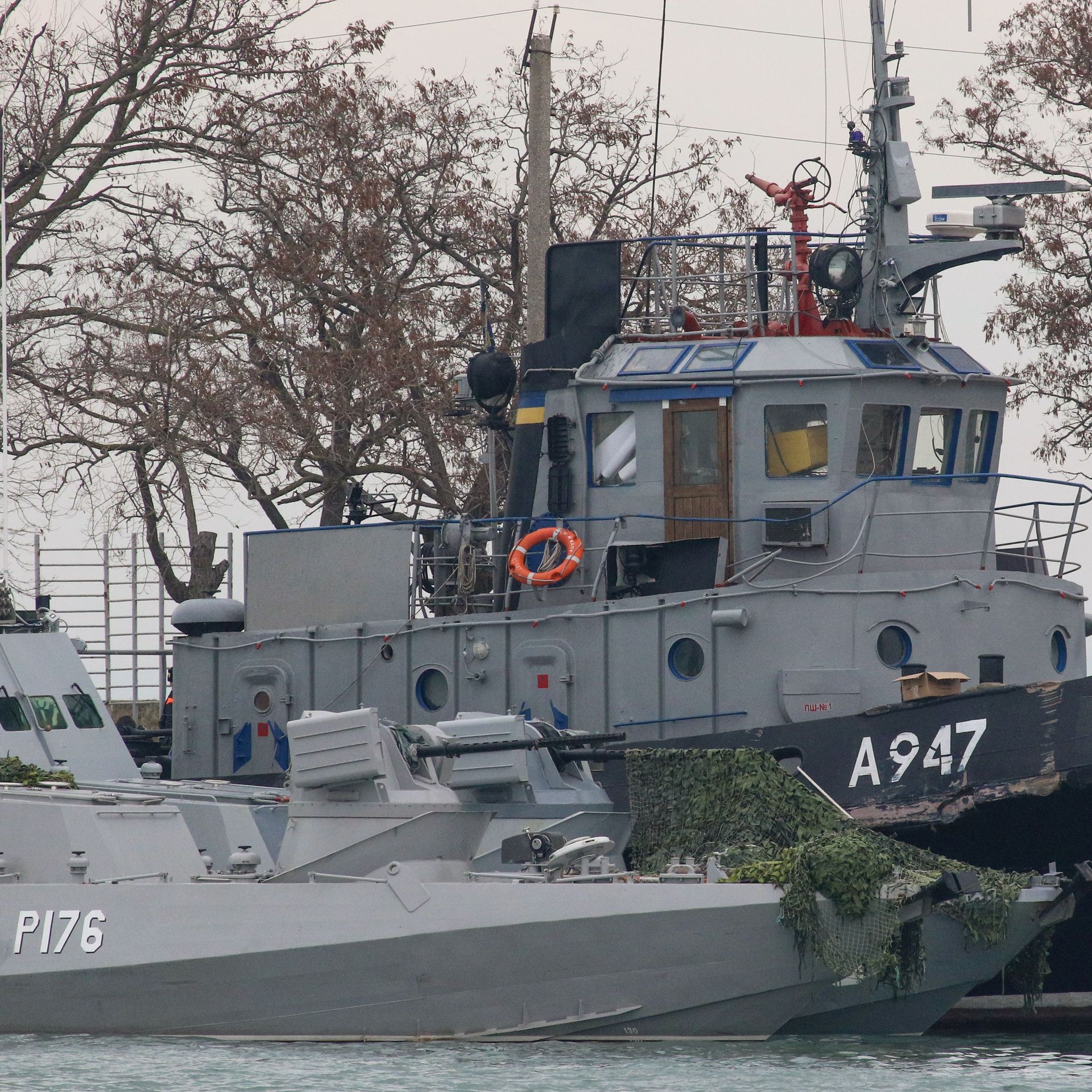 two Ukrainian naval vessels