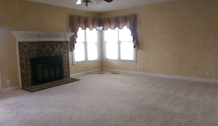 family room before paint