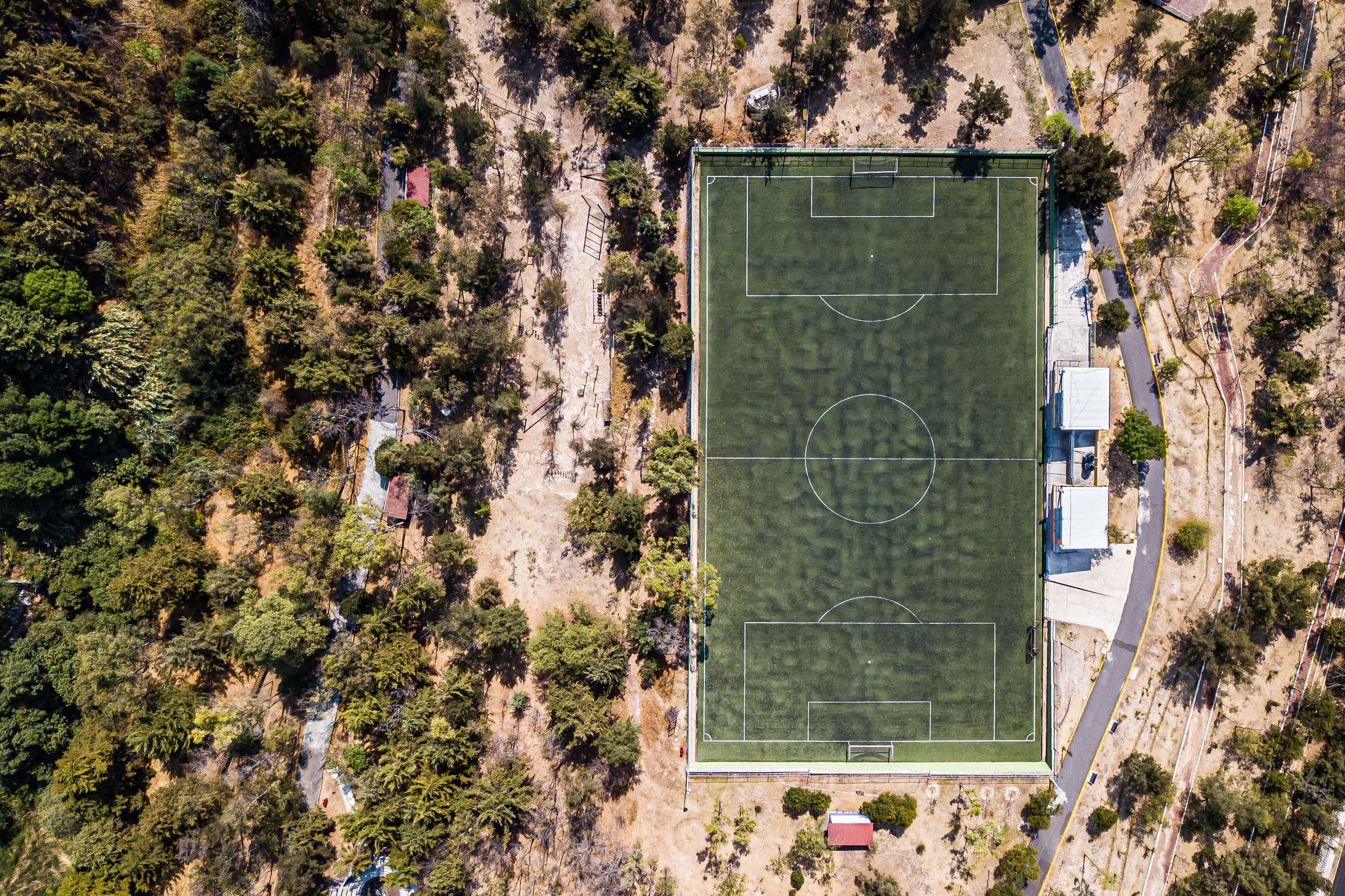 Empty soccer field