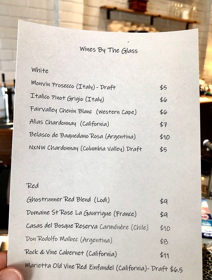 wine menu the hobbyist charlotte