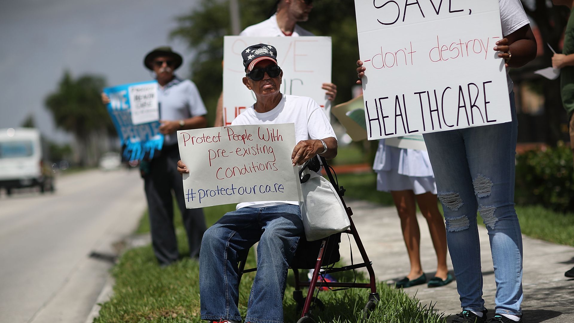 Protestors in Miami, Florida