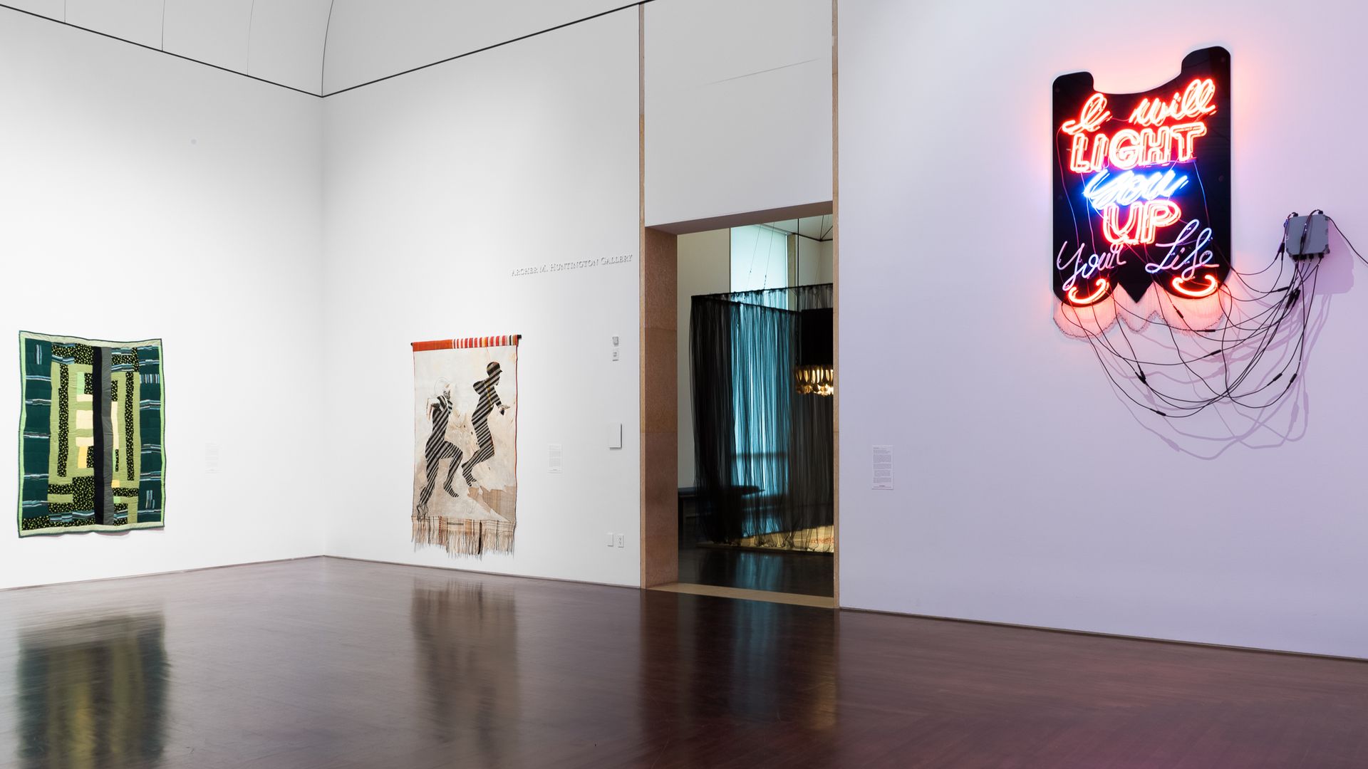 A corner of an art installation at the Blanton.