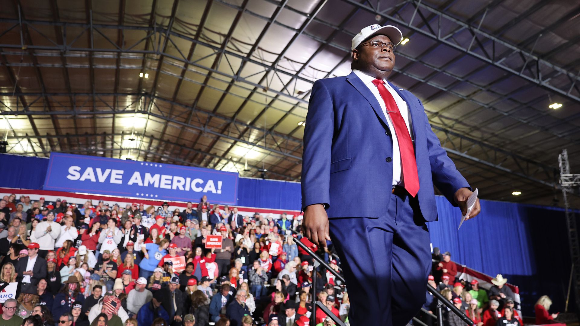 John Gibbs at a rally hosted by former President Trump in April near Washington, Michigan. Photo: Scott Olson/Getty Images