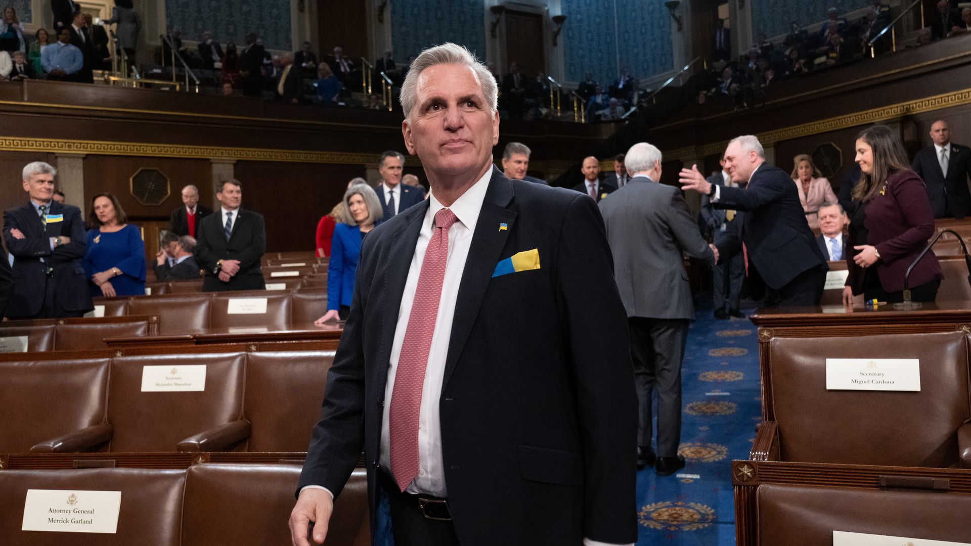 House Minority Leader Kevin McCarthy (R-Calif.) at the State of the Union, in the House Chamber on March 1.