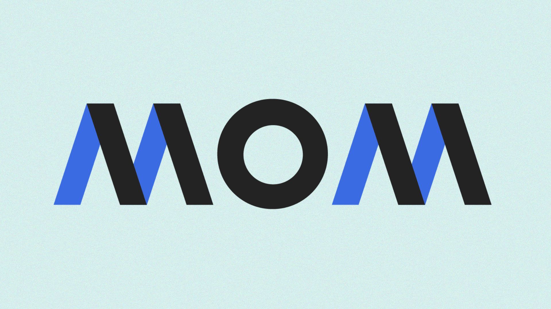 Illustration of the word "Mom," but the Ms are made out of the Axios logo. 