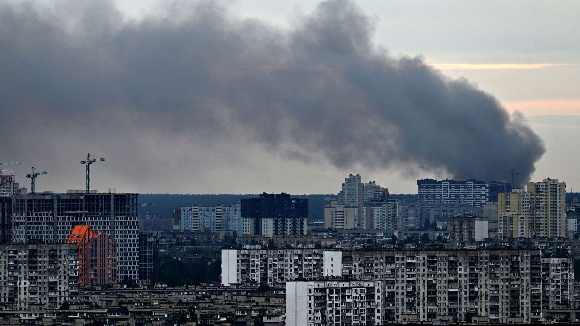 Kyiv skyline after missile strike