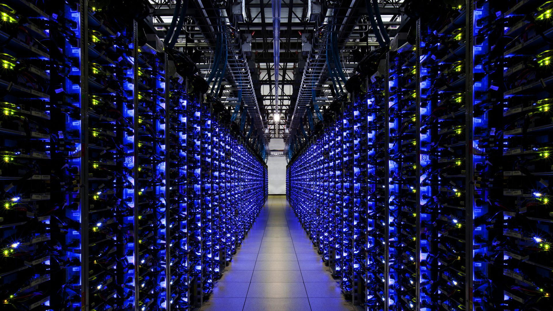 Interior of a Google data center. 