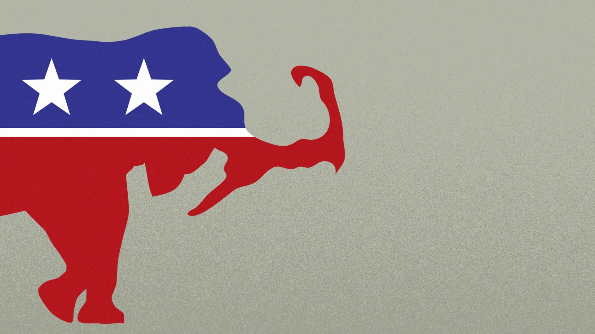 Illustration of the shape of Massachusetts as the head of an elephant.