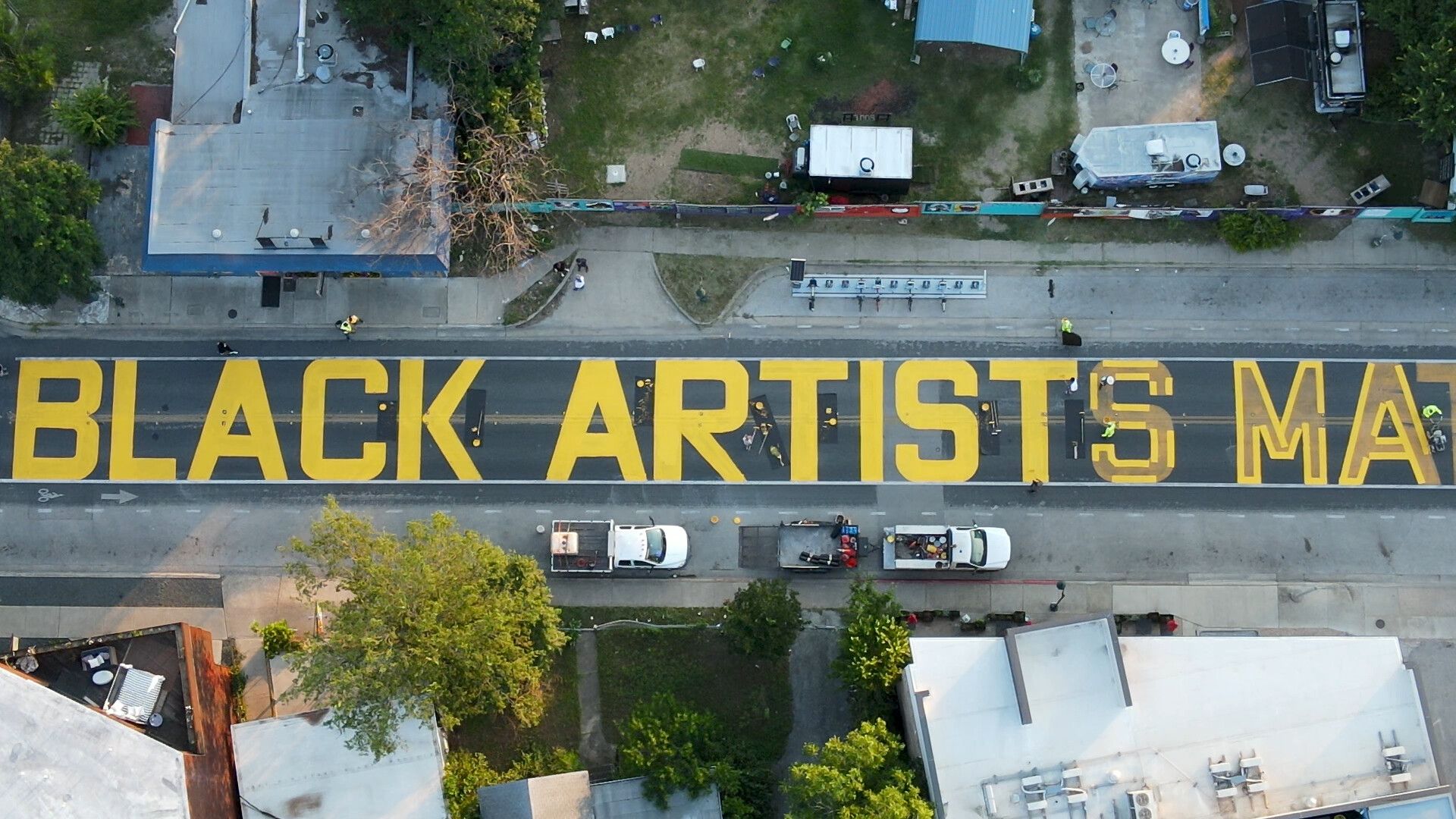 A Black Artists Matter sign in Austin