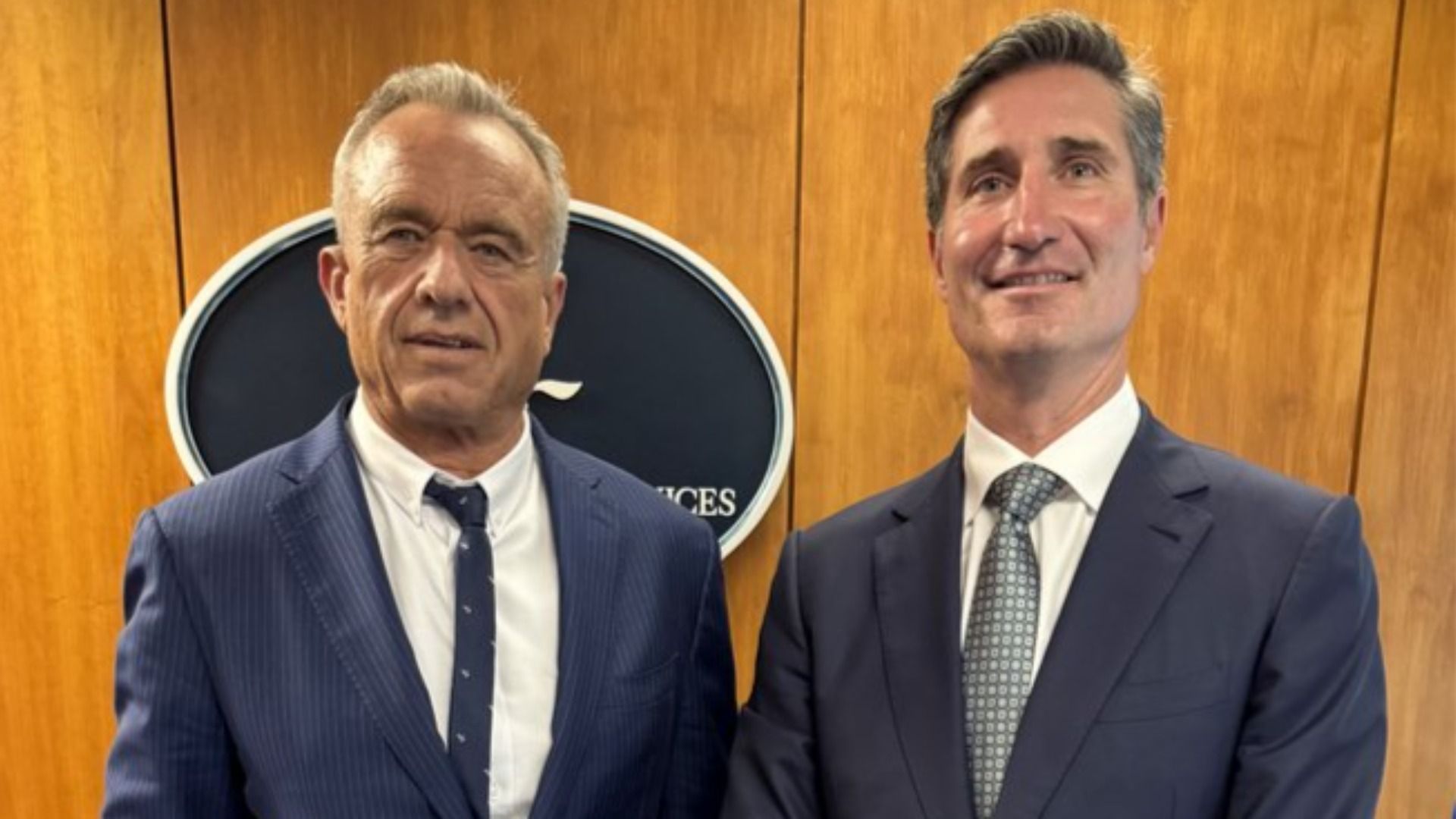 HHS Secretary Robert F. Kennedy Jr. (left) with Starbucks CEO Brian Niccol