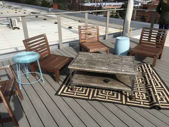 furniture on technekes rooftop patio