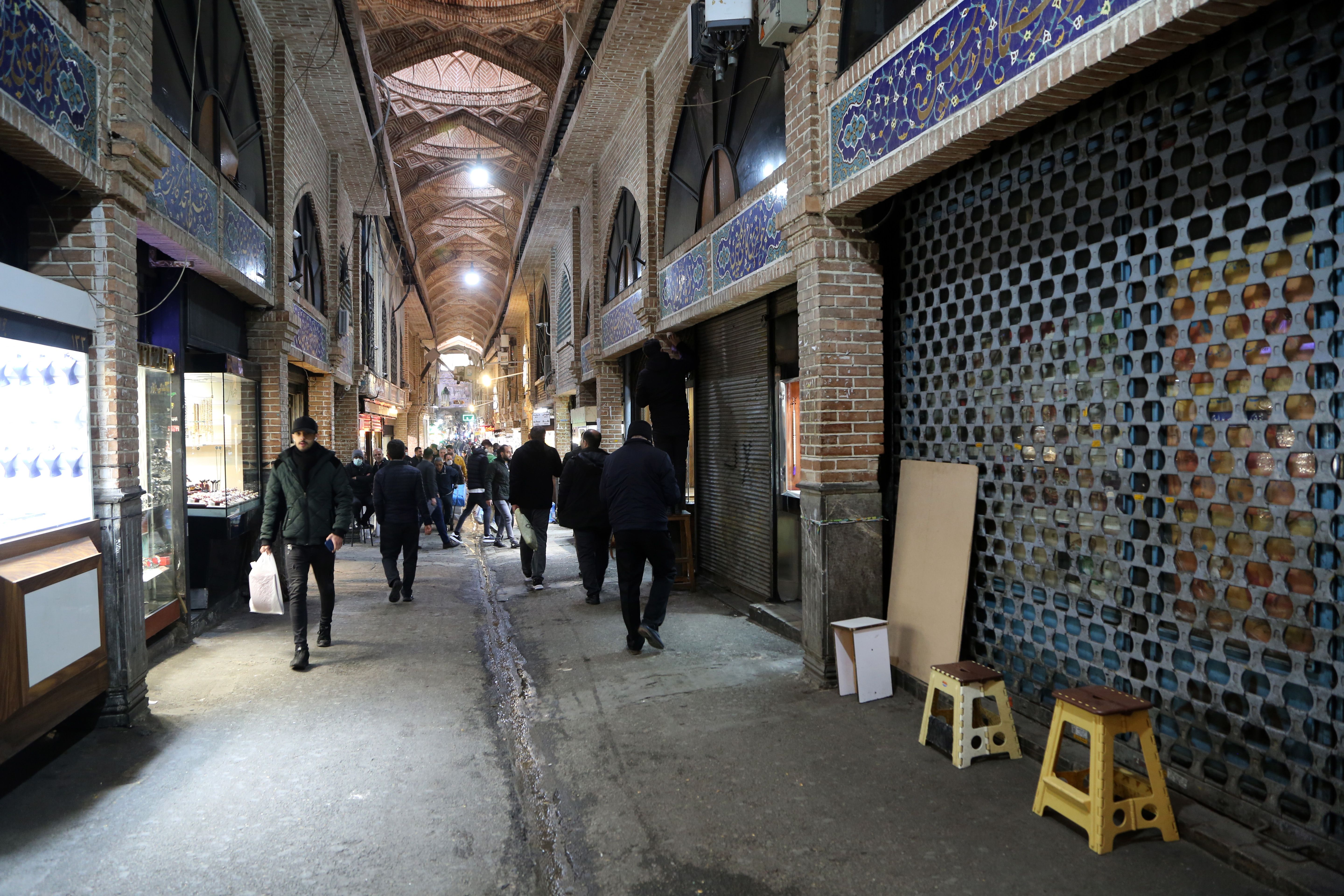 A view after shopkeepers went on a three-day shutter down strike as part of Mahsa Amini protests in Tehran, Iran on December 6