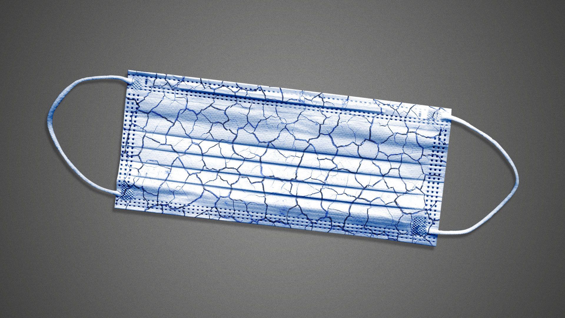 Illustration of face mask with cracks