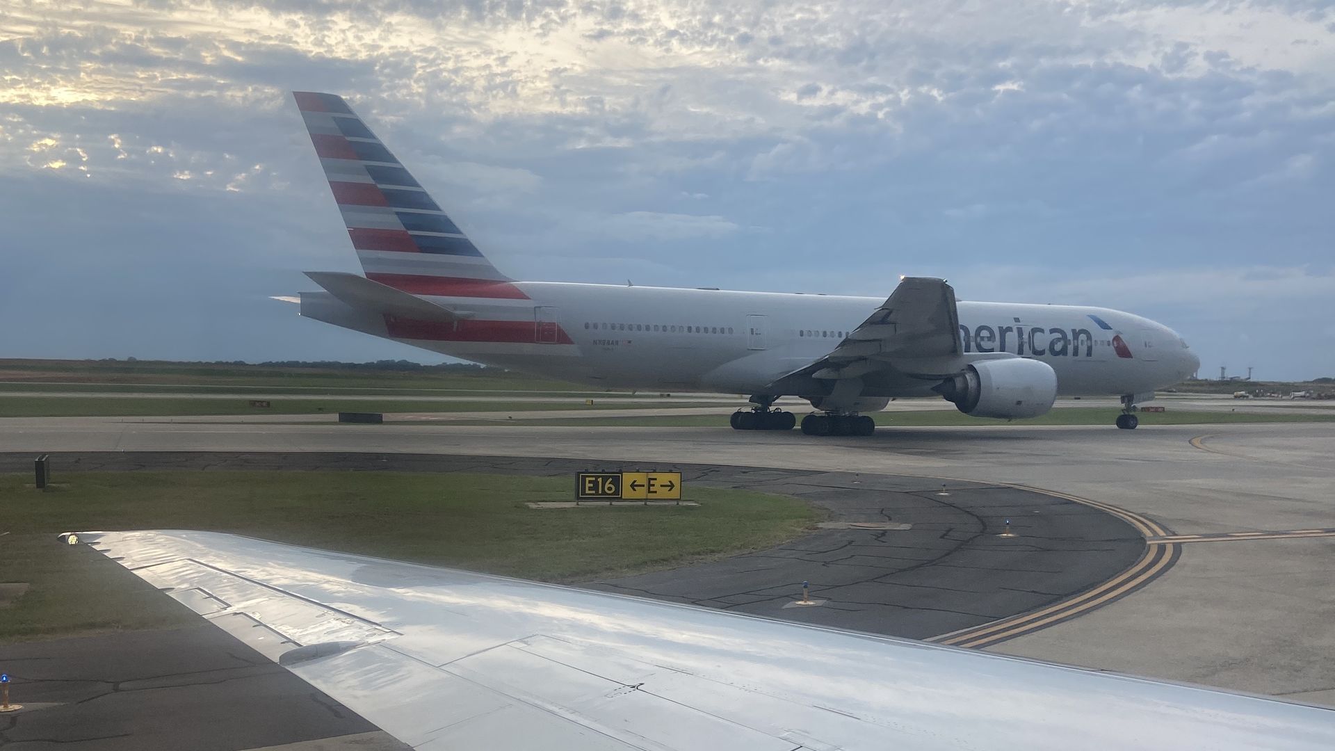 American Airlines plan preparing to take off at Charlotte Douglas International Airport. 