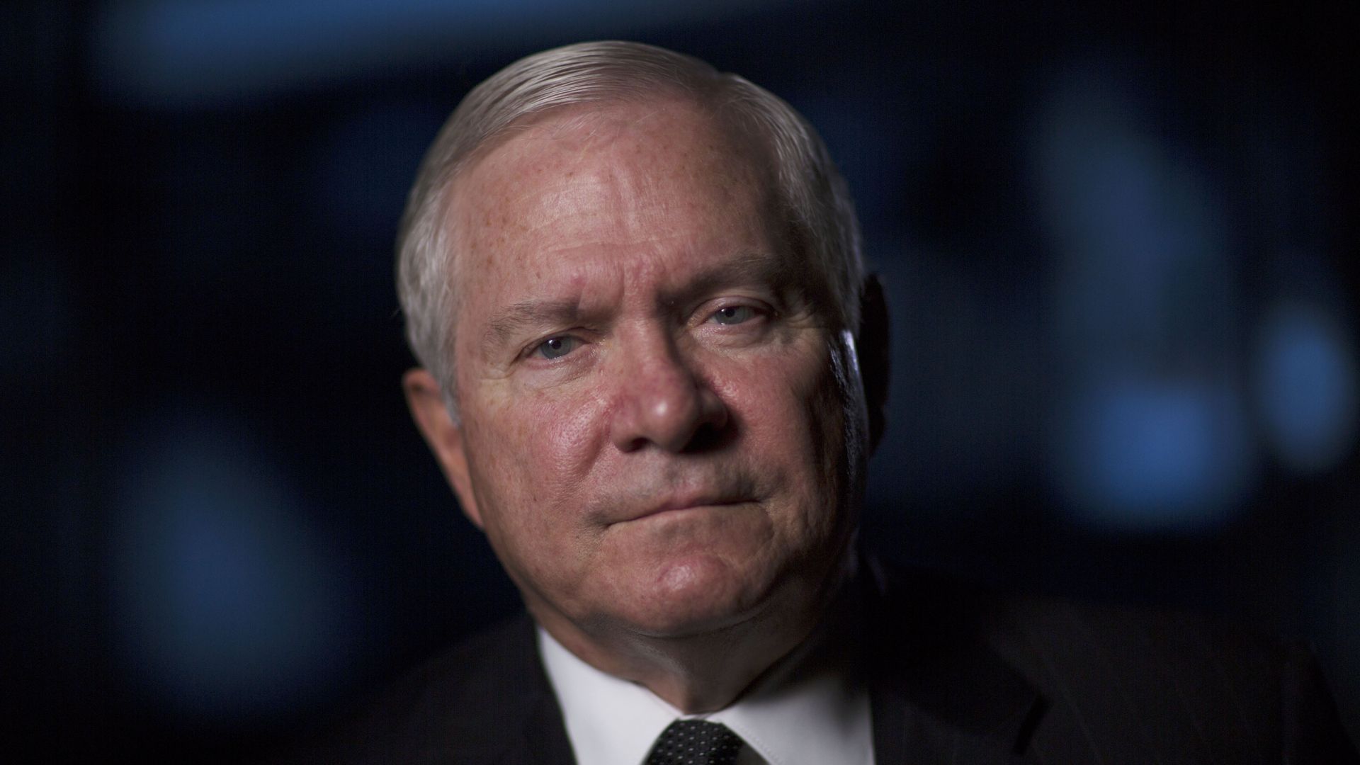 Robert Gates looks at camera sternly