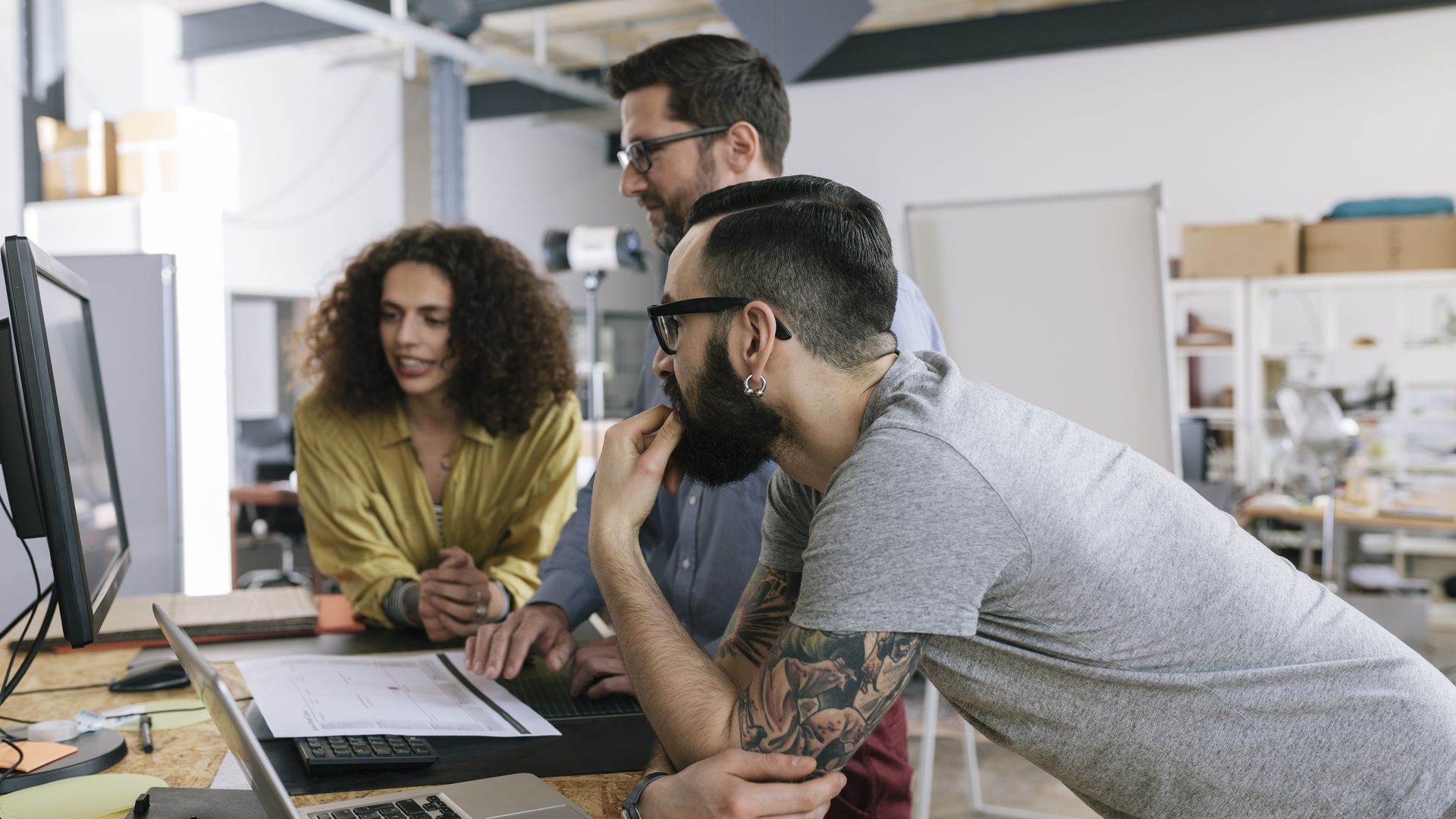 People working at a start-up