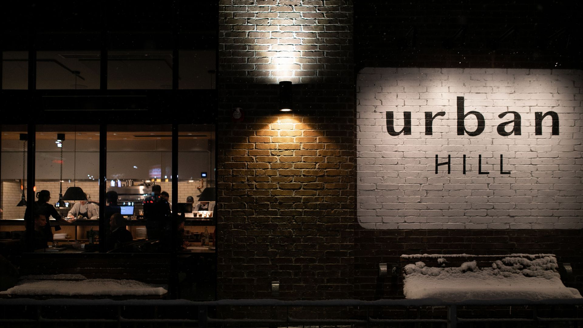 The store front of Urban Hill, a fine-dining restaurant.