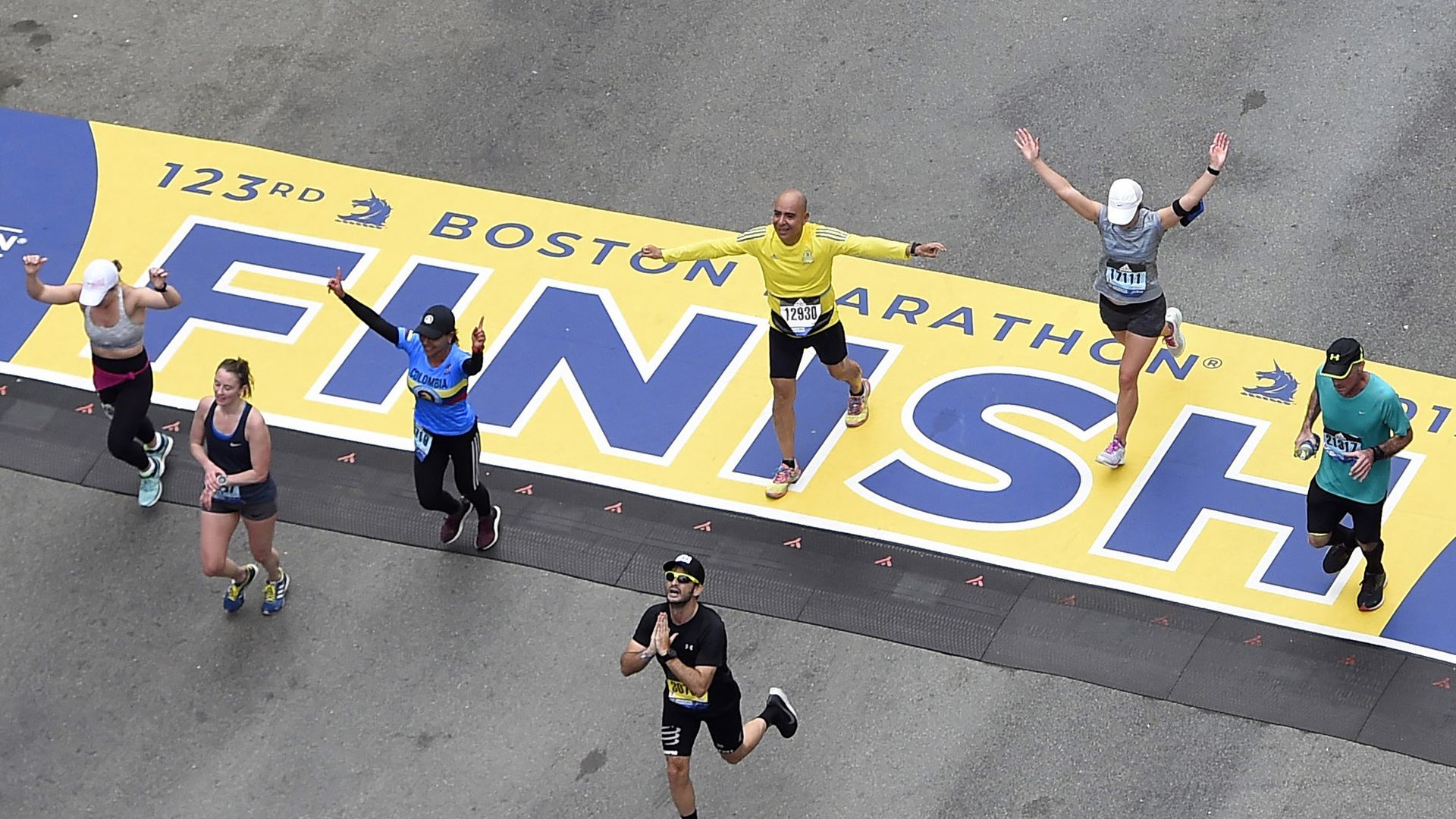 The Boston Marathon finish line.