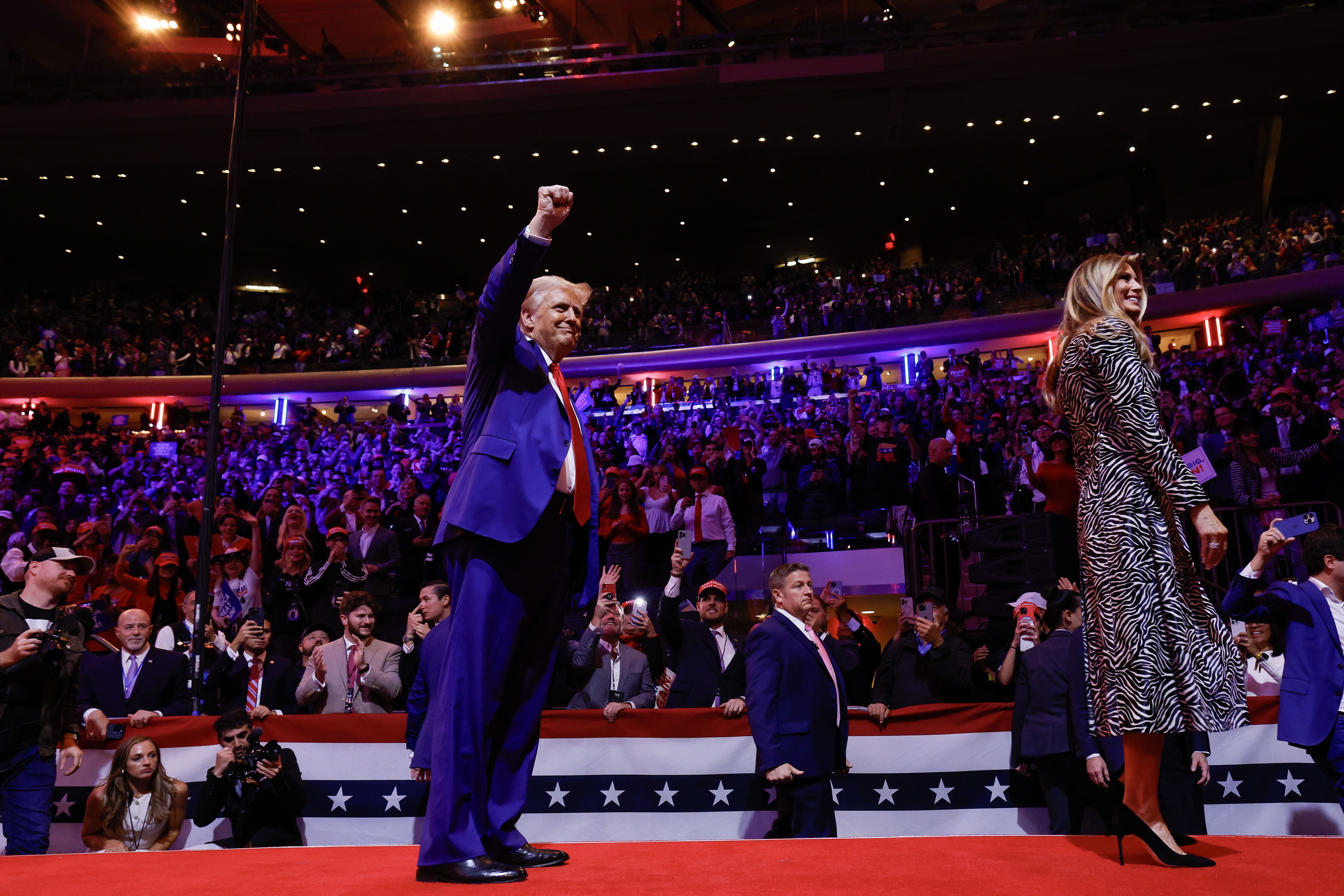 Melania Trump made a rare appearance for the MSG rally.