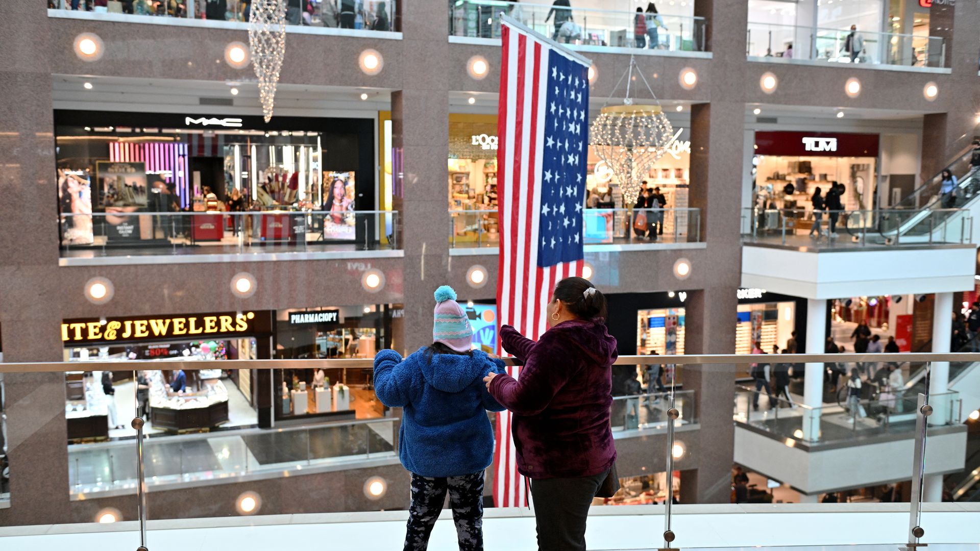 Shoppers in a mall