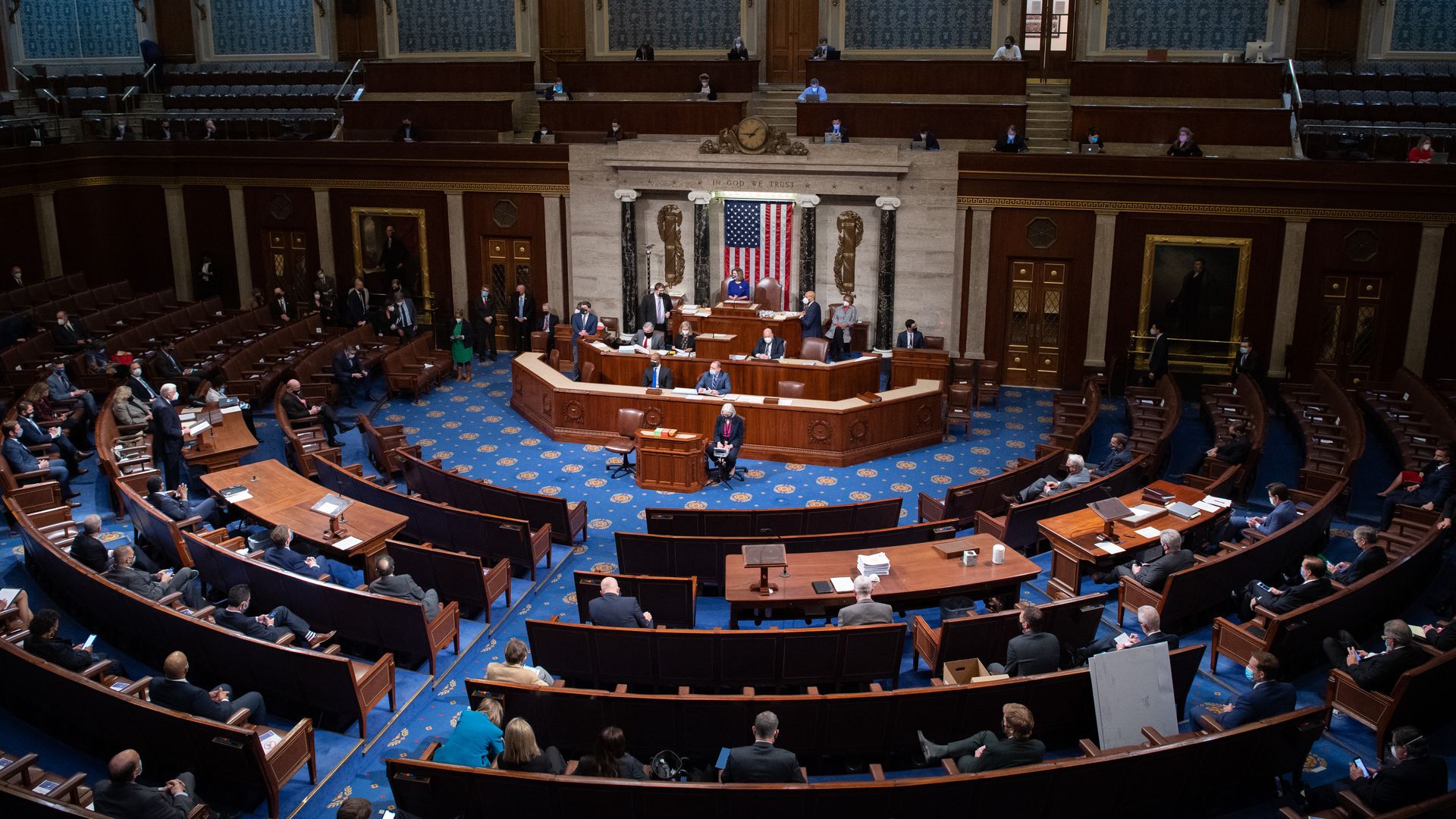 A view of the House chamber as they hold a joint session to certify Joe Biden's win