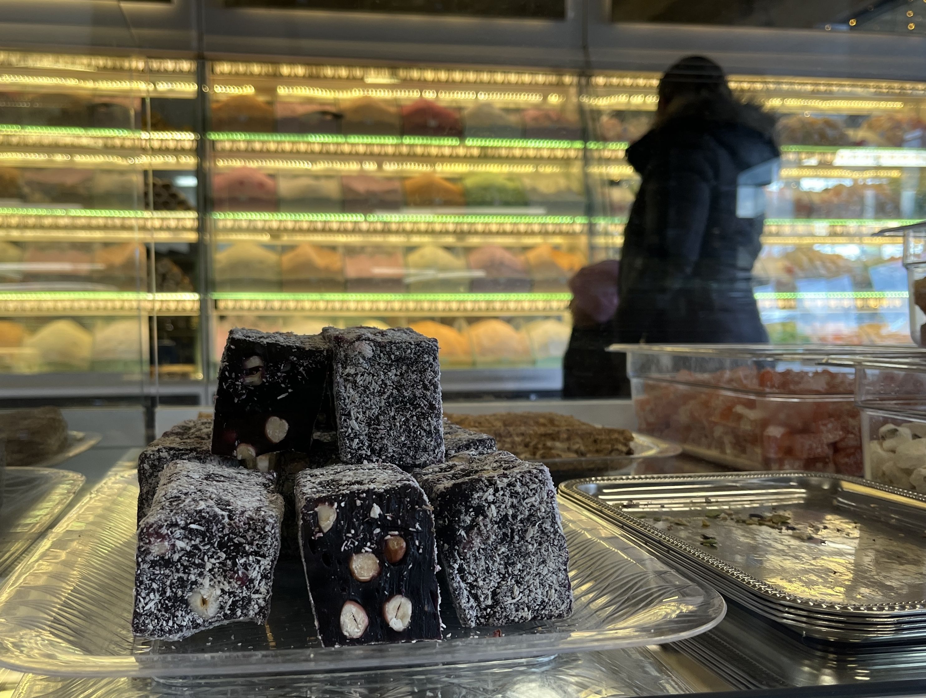 candy with shelves in background 