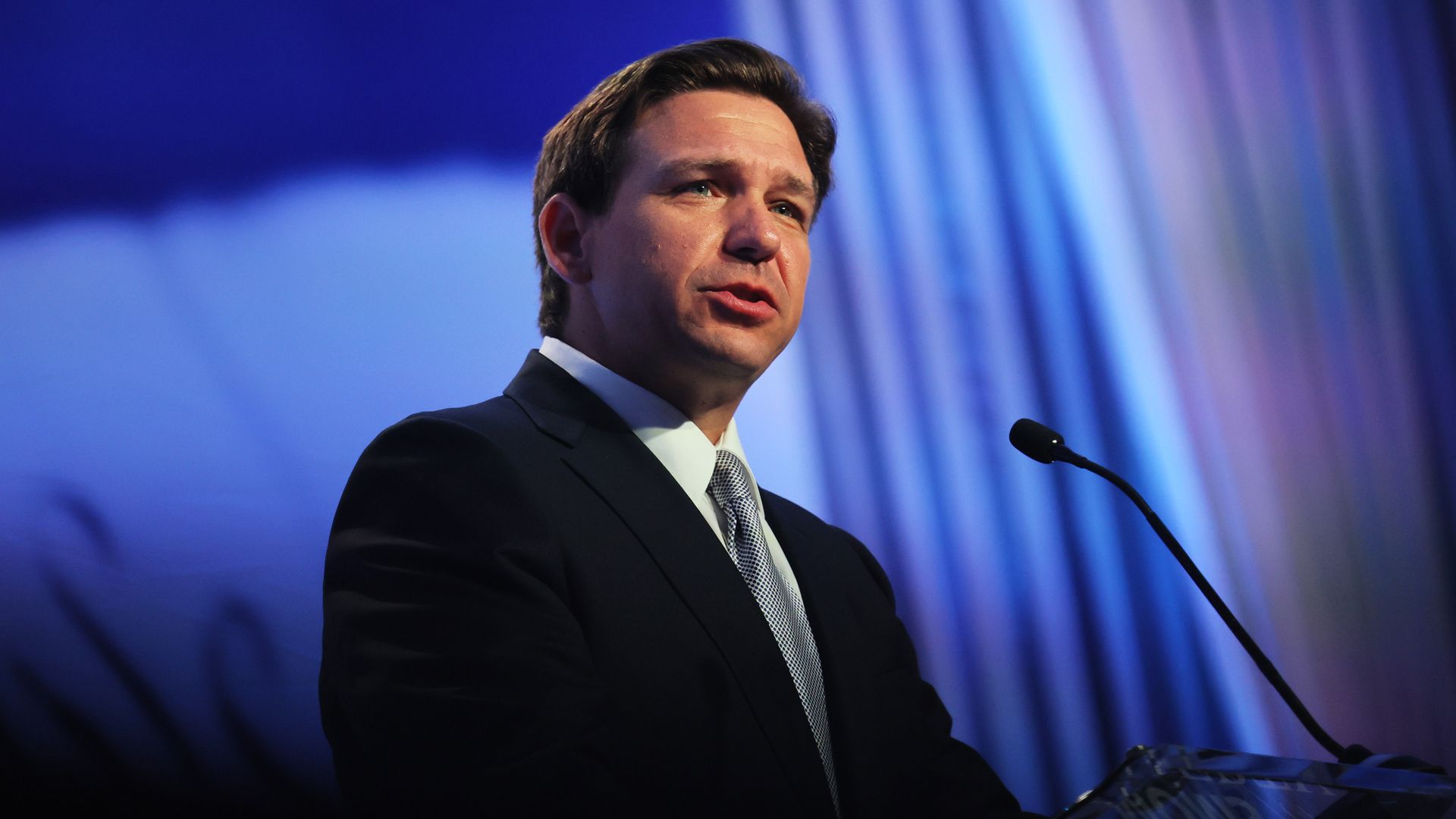 Republican presidential candidate Florida Gov. Ron DeSantis speaks during the Moms for Liberty Joyful Warriors national summit at the Philadelphia Marriott Downtown on June 30, 2023 in Philadelphia, Pennsylvania.