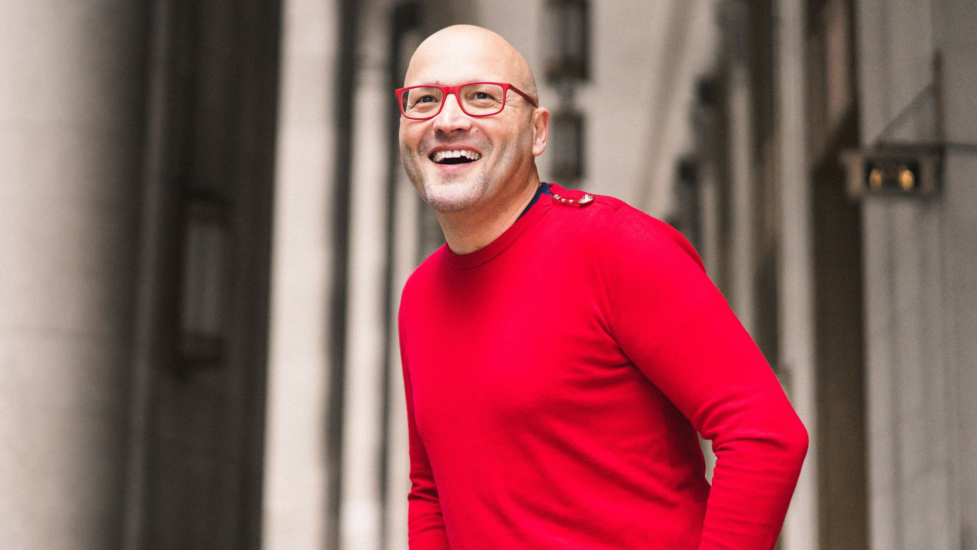 Guy in a red sweater