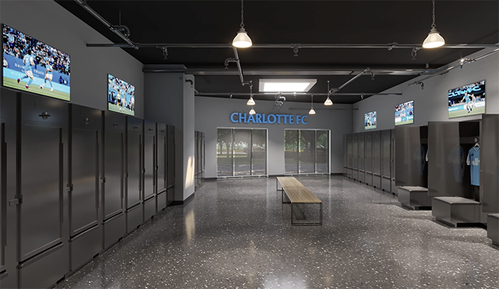 Charlotte FC Atrium Health Performance Park locker room