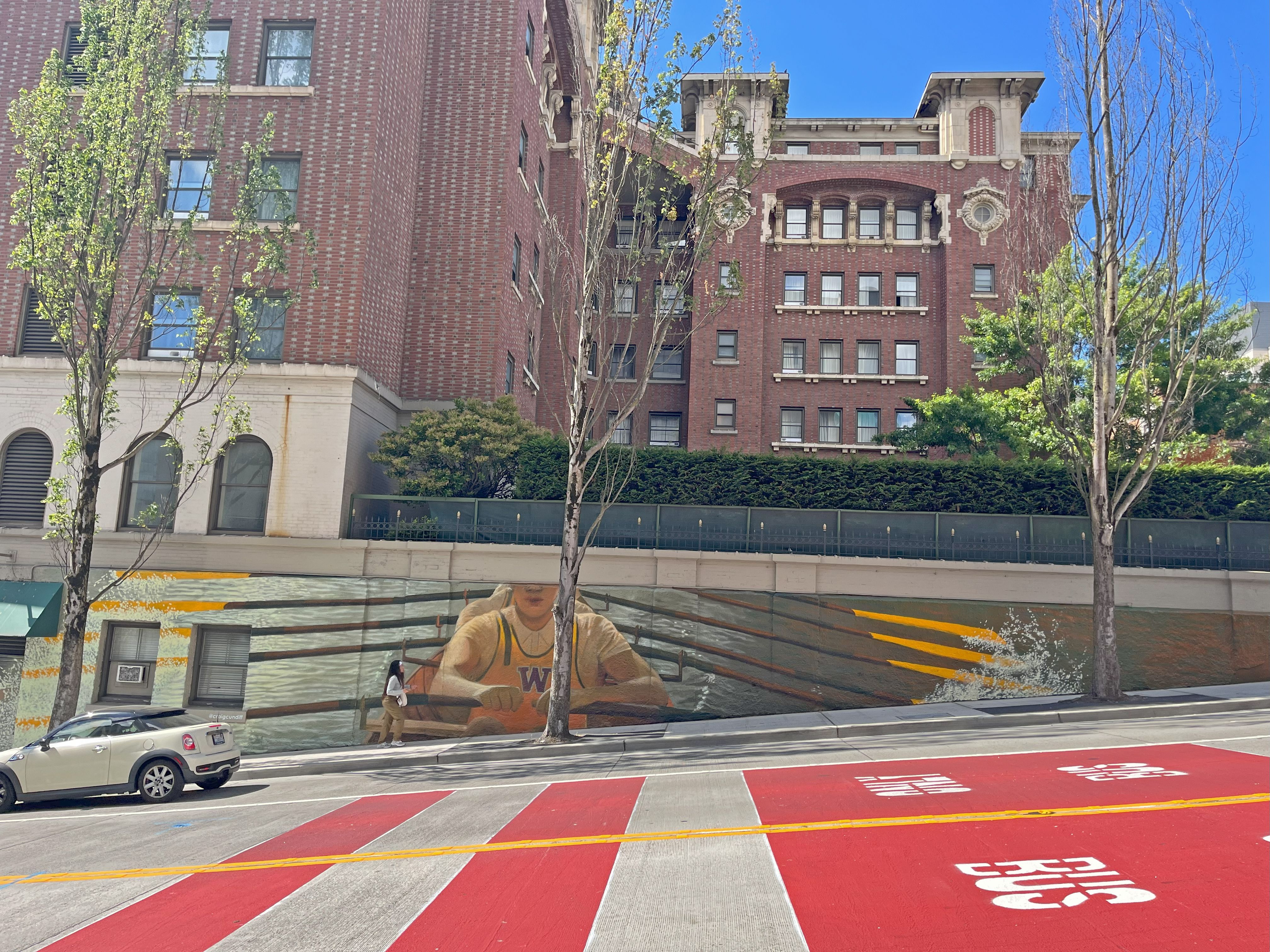 A mural based on "The Boys in the Boat" is on First Hill in Seattle. 