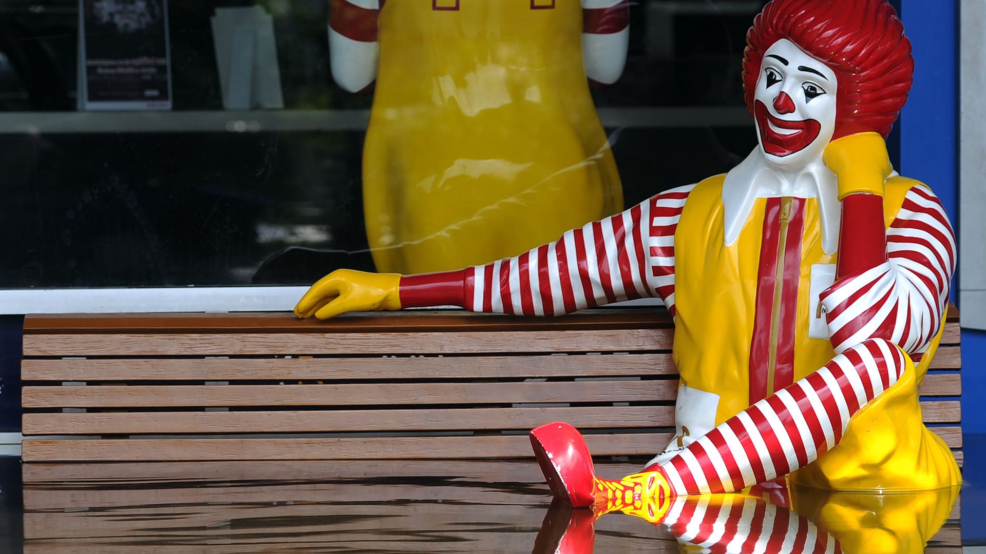Ronald McDonald in the rain