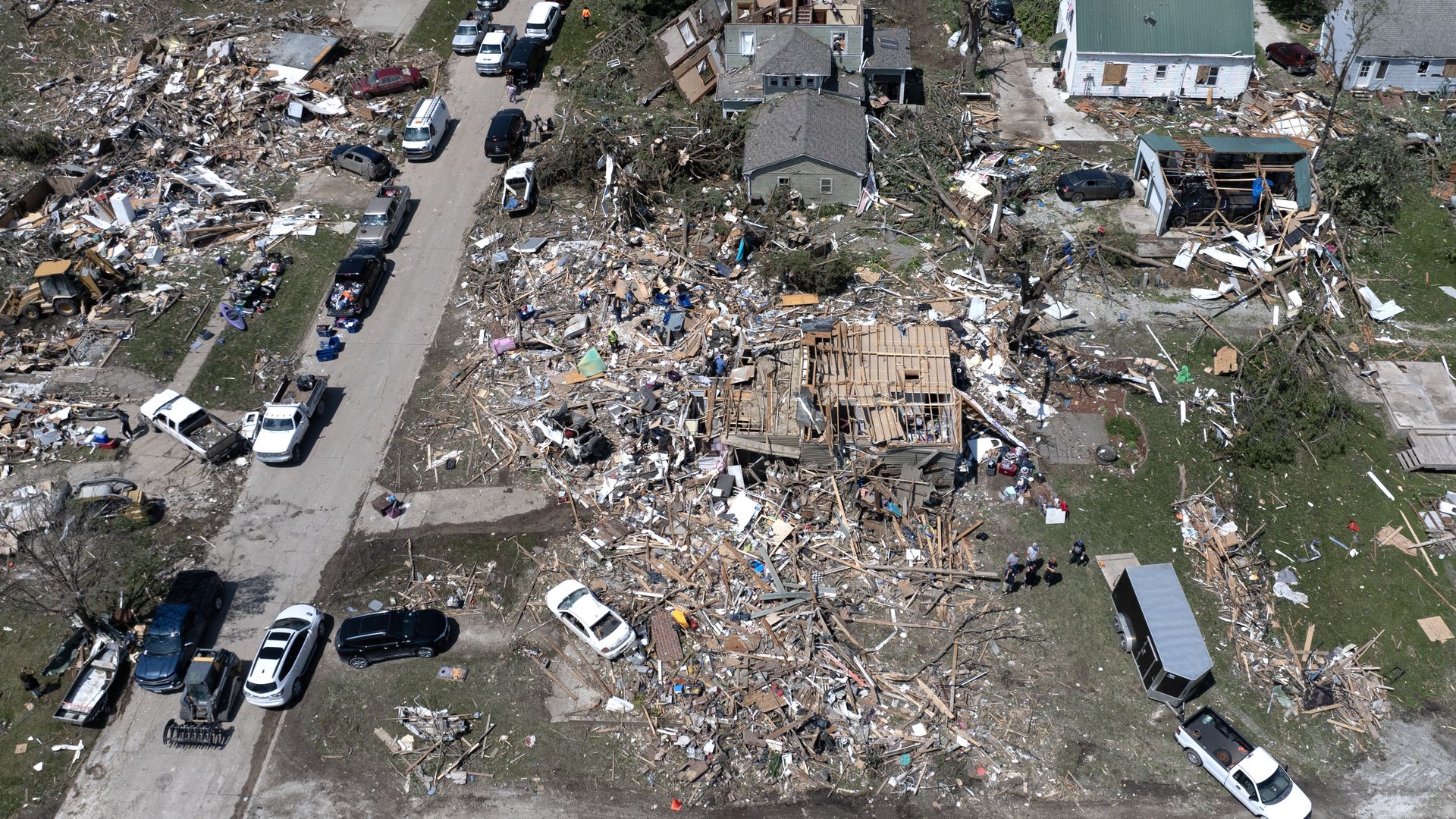 A photo of tornado damage in Greenfield.