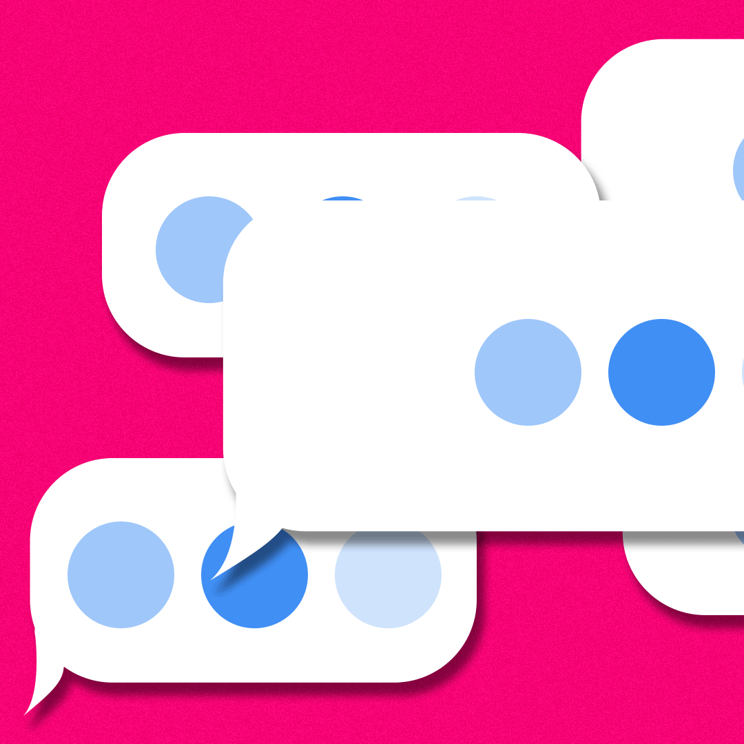 Illustration of multiple text speech bubbles on a screen