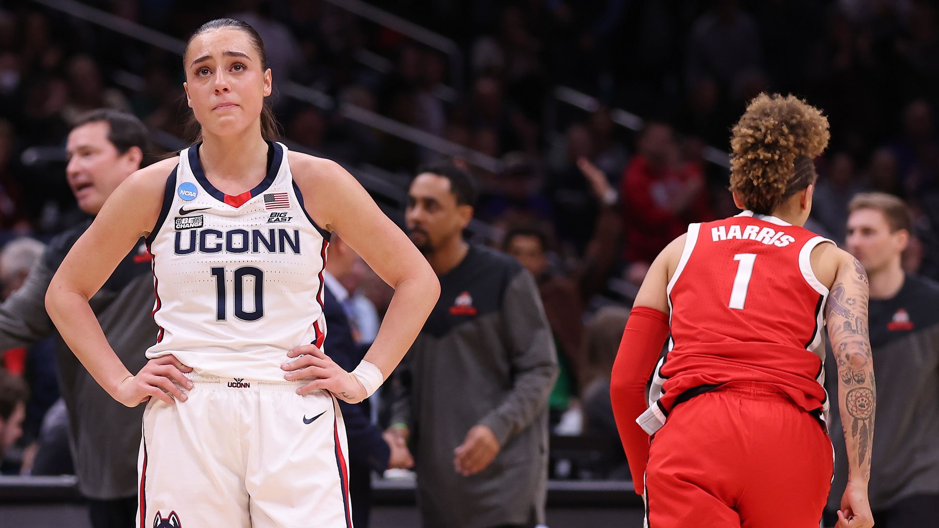 UConn player looking sad