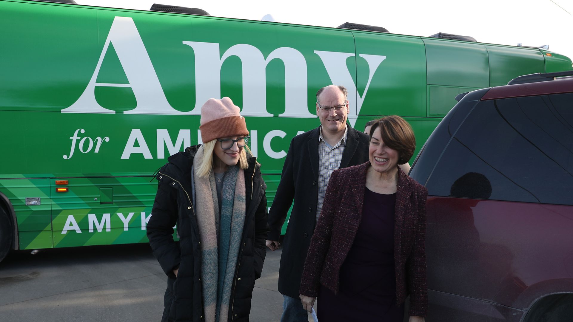 Sen. Amy Klobuchar with her husband John Bessler and daughter Abigail Bessler