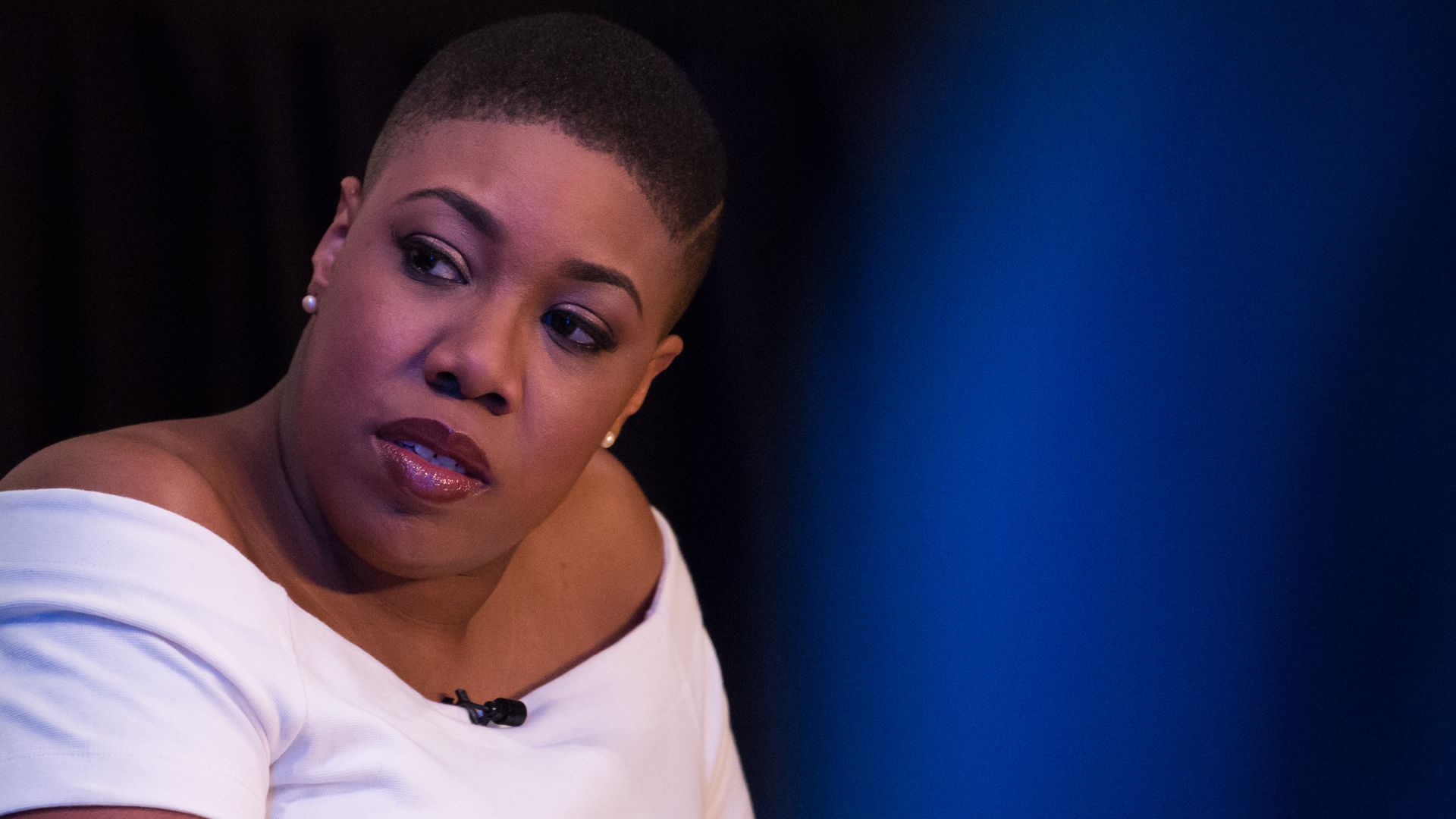 Symone Sanders during a panel in Washington, D.C., in 2017.