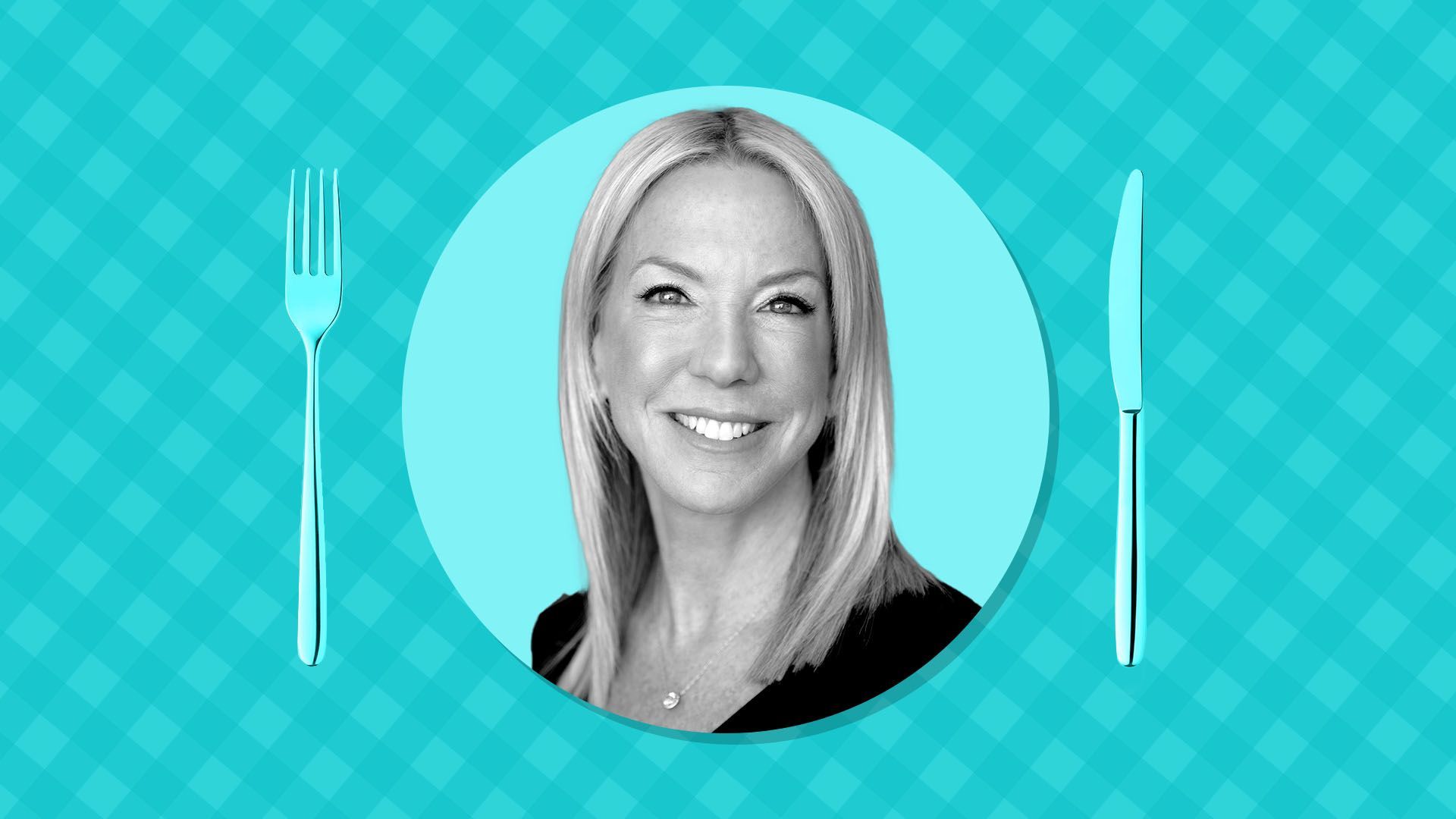 illustration of Lisa Alter of Courtesy of Alter, Kendrick & Baron on a tablecloth background