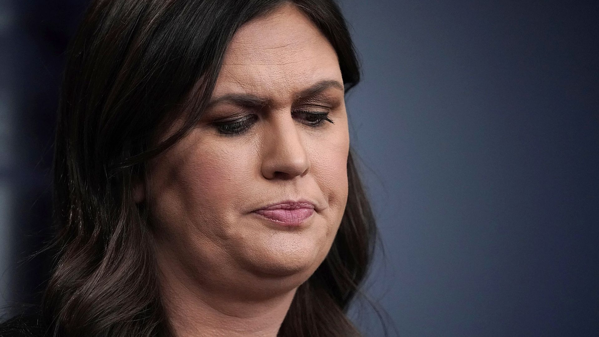 Sarah Sanders at a White House press briefing