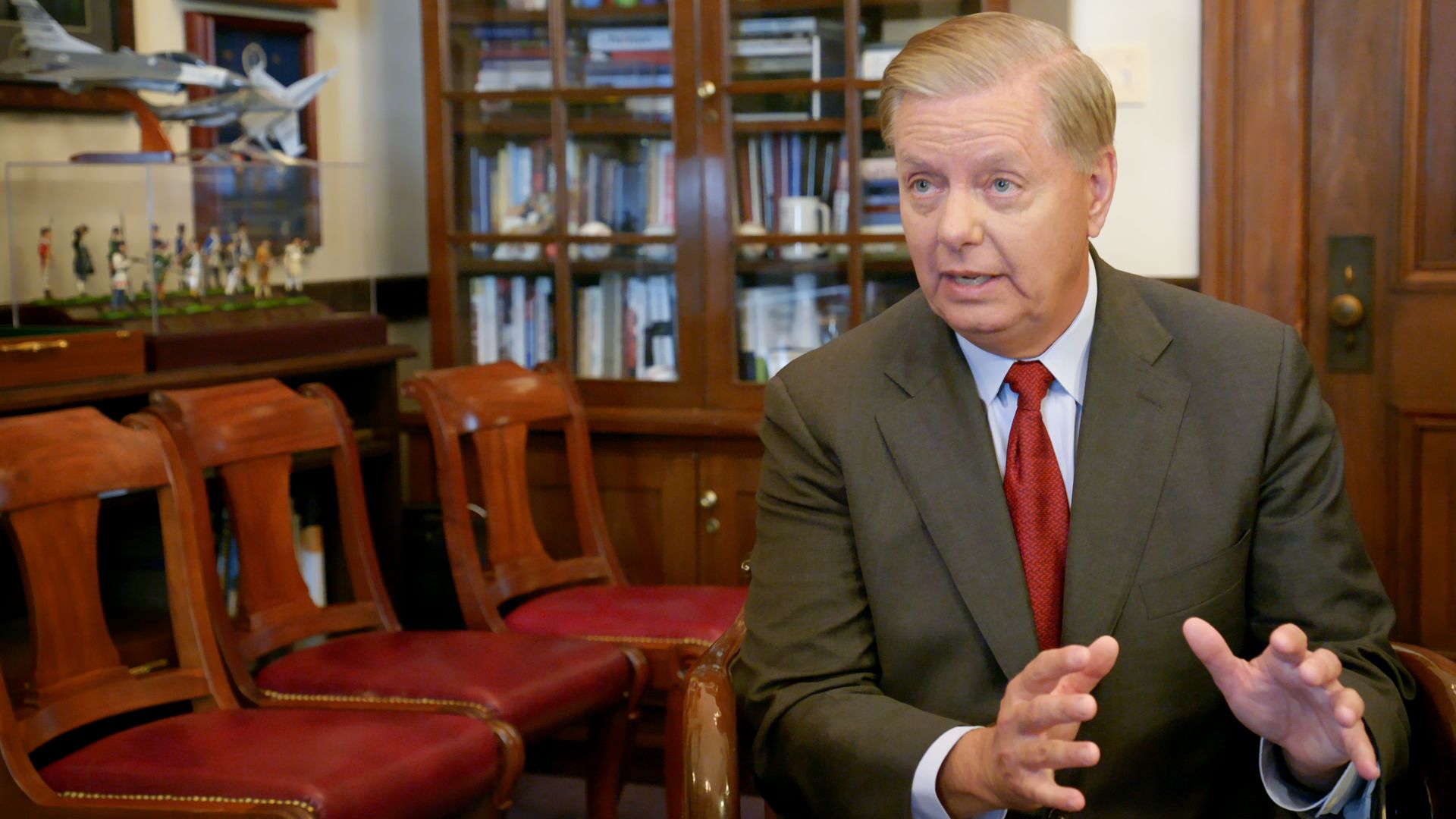 Senator Lindsey Graham during an interview with Axios