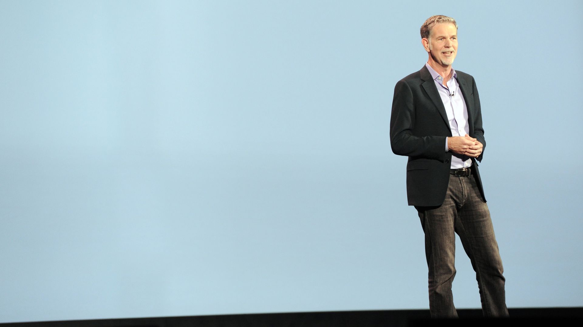 Netflix CEO Reed Hastings speaking in 2016.