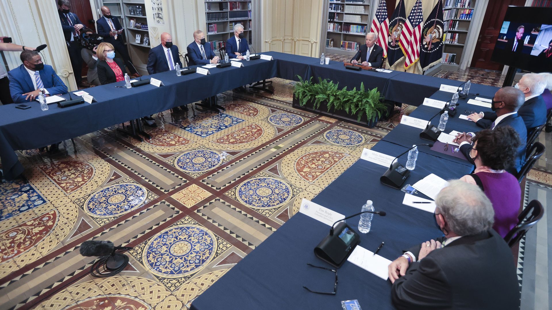 President Joe Biden at a meeting with business leaders Sept. 15, 2021. 